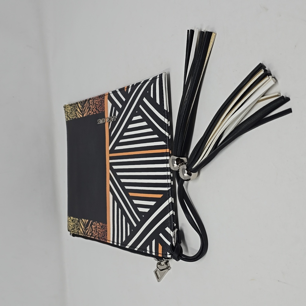 Sassy Jones Multicolor Faux Leather Stripe Clutch - Picture 2 of 5